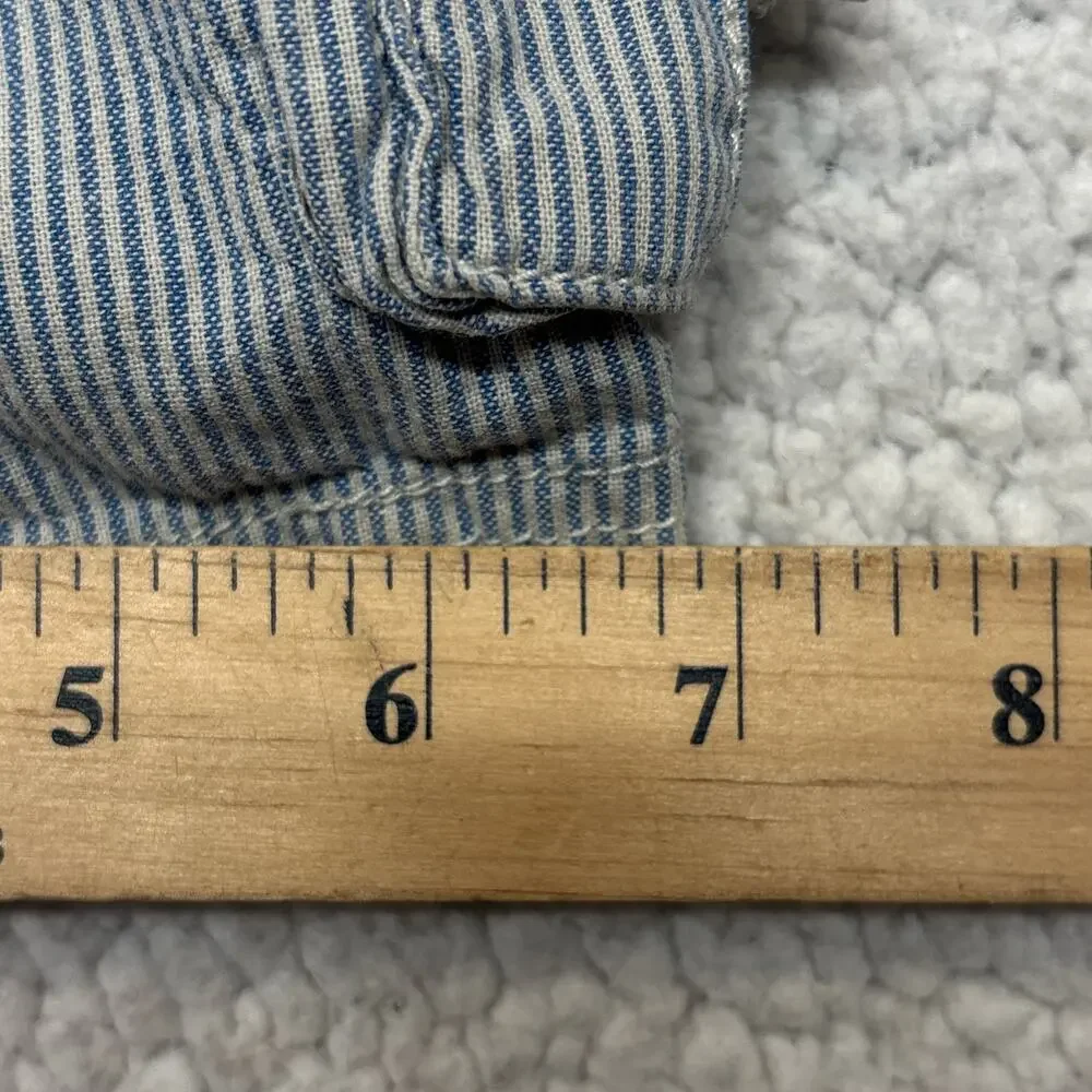 Vintage GAP Shorts 5 Boys Blue Pinstriped Cargo Longboard Club Surfing Patches